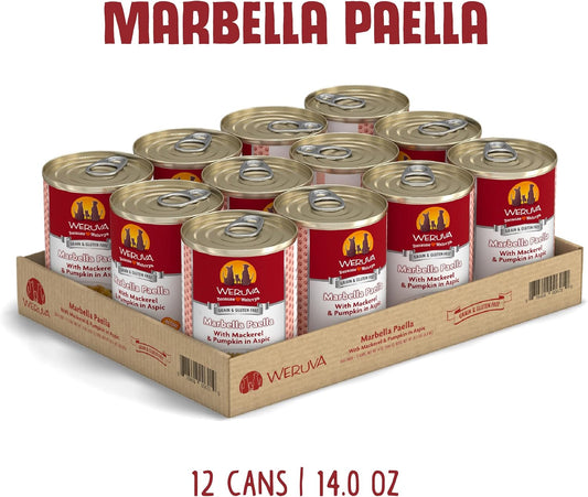 Weruva Classic Dog Food, Marbella Paella With Mackerel & Pumpkin In Aspic, 14Oz Can (Pack Of 12)