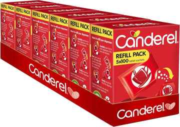 Canderel Sweetener Tablets Refill Pack - Zero Calorie And Diabetic Friendly Sugar Alternative - 5 X 100 - Pack Of 6 (3,000 Tabs)