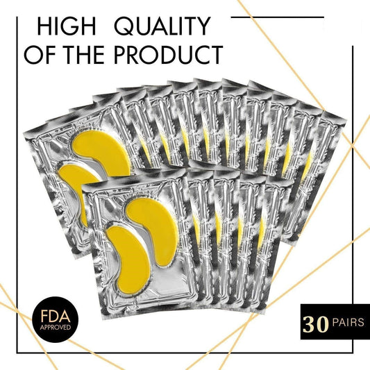 30 X Premium Crystal Collagen Gold Powder Eye Masks Face Pad Anti Ageing Wrinkle Hq Masks
