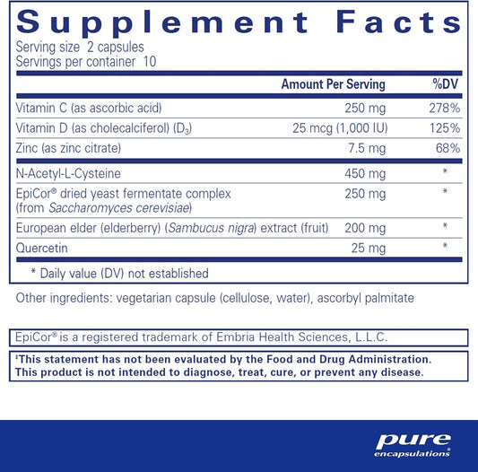 Pure Encapsulations Puredefense With Nac | Enhances First-Line Immune Defense And Upper Respiratory Health | 20 Capsules
