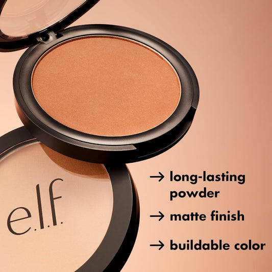 E.L.F. Primer-Infused Bronzer, Long-Lasting & Budge-Free Makeup, Lightweight & Buildable, Smooth & Easy Application, Vegan & Cruelty-Free, Sun-Soaked