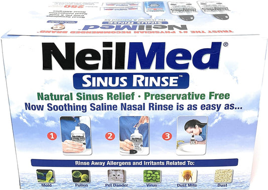 Neilmed Sinus Rinse - 2X8Fl Oz Bottles Nasamist Saline Spray 75Ml - 250 Packets