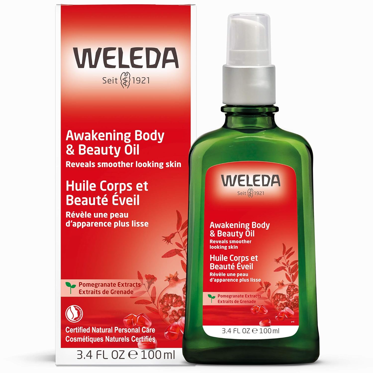 Weleda Awakening Pomegranate Body and Beauty Oil, 3.4 Fluid Ounce, Plant Rich Body and Beauty Oil with Pomegranate Seed, Jojoba and Sesame Oils : Beauty & Personal Care
