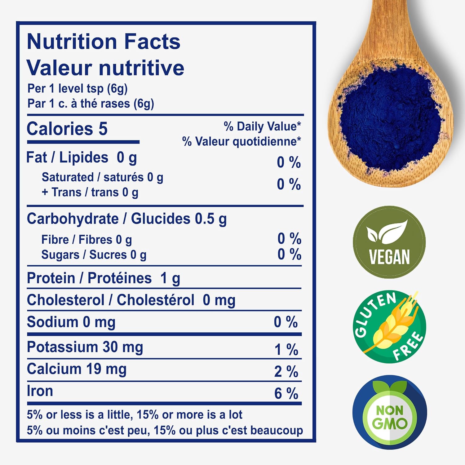 Aimgrow Blue Spirulina, Antioxidant Rich Blue Spirulina Powder, Non-Gmo And Gluten-Free, 50 Grams : Health & Household
