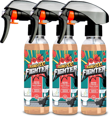 Tropical Hibiscus (4oz, 3 Pack) - USA Made Before You Go Toilet Bowl Spray | Bathroom Poop Air Freshener Odor Eliminator Funny Gift