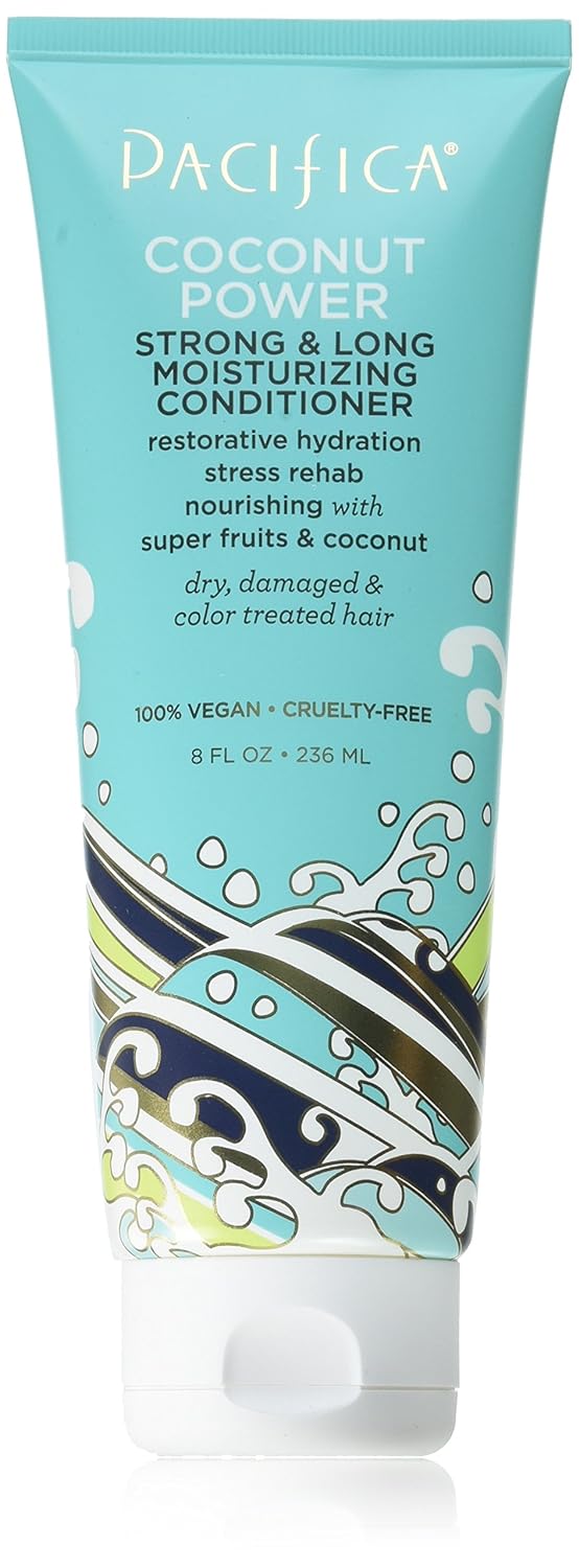 Pacifica Beauty, Coconut Power Strong & Long Moisturizing Conditioner, Hydrating + Nourishing, For Dry, Damaged, Color Treated Hair, Silicone Free, Sulfate Free, Vegan & Cruelty Free