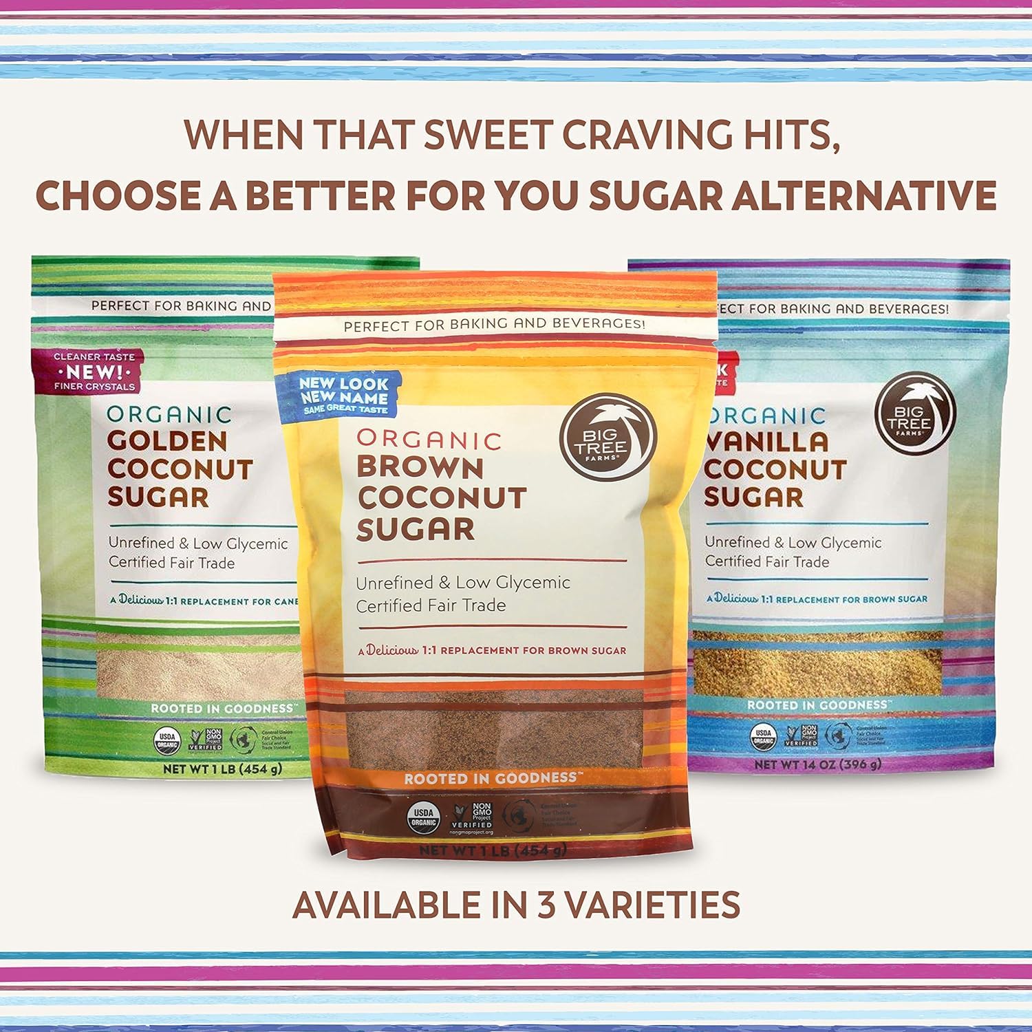 Big Tree Farms Organic Vanilla Coconut Sugar - Coconut Palm Sugar, Unrefined, Fine Crystals, Cane Sugar Replacement, Coconut Blossom Nectar, Vegan, Perfect For Baking - 14 Oz (Pack Of 3)