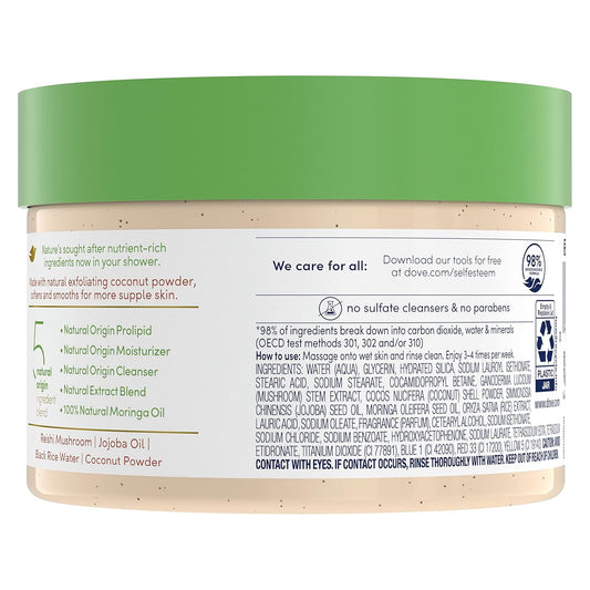 Dove Powered By Nature Smoothing Body Polish Exfoliating With 5 Natural Origin Ingredient Blend For Skin Care 10.5 Oz