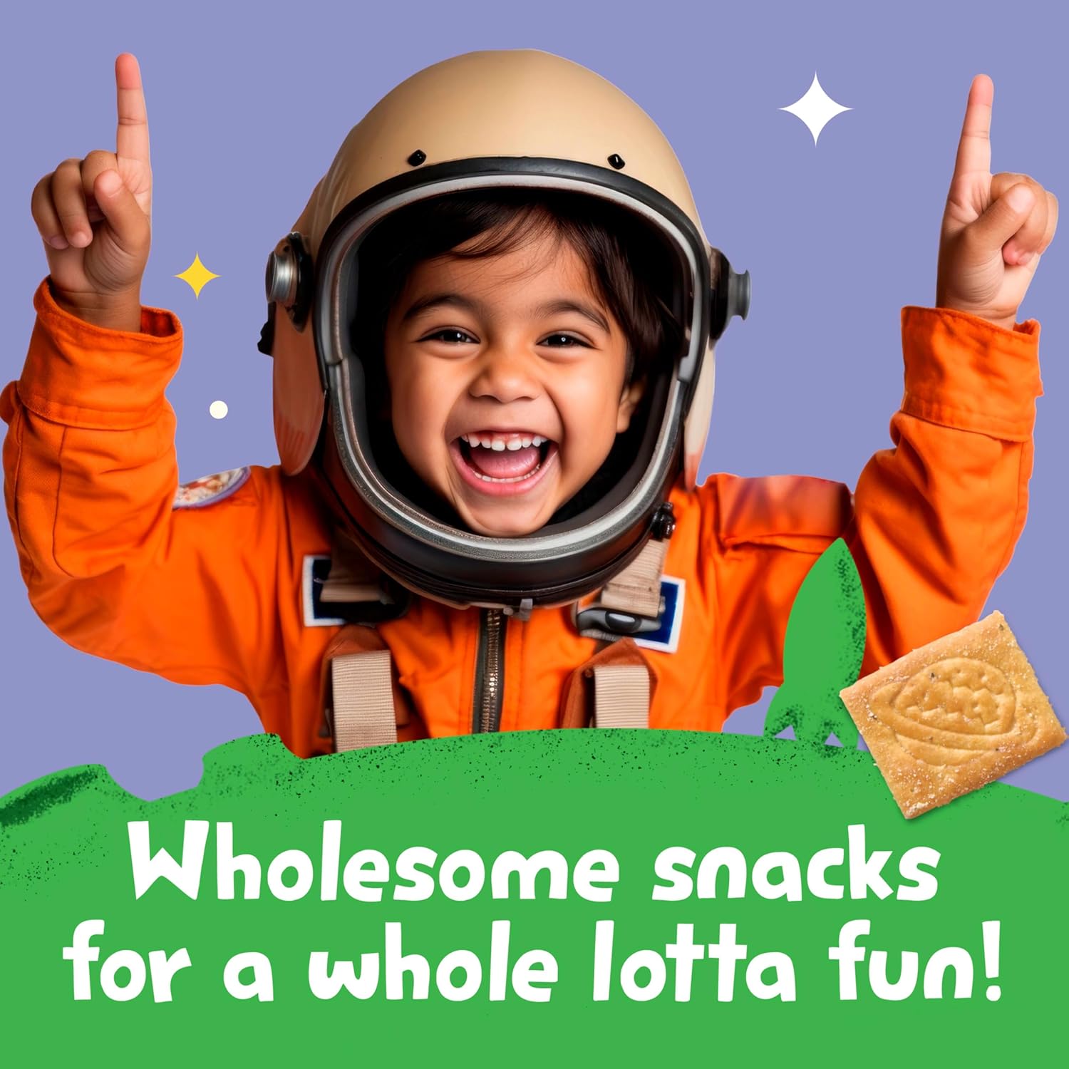 Get'Ems! From Gerber Parmesan Space Crackers, Kids Snack Made With Real Veggies & Fruits, Iron & Vitamin E - 4 Pack