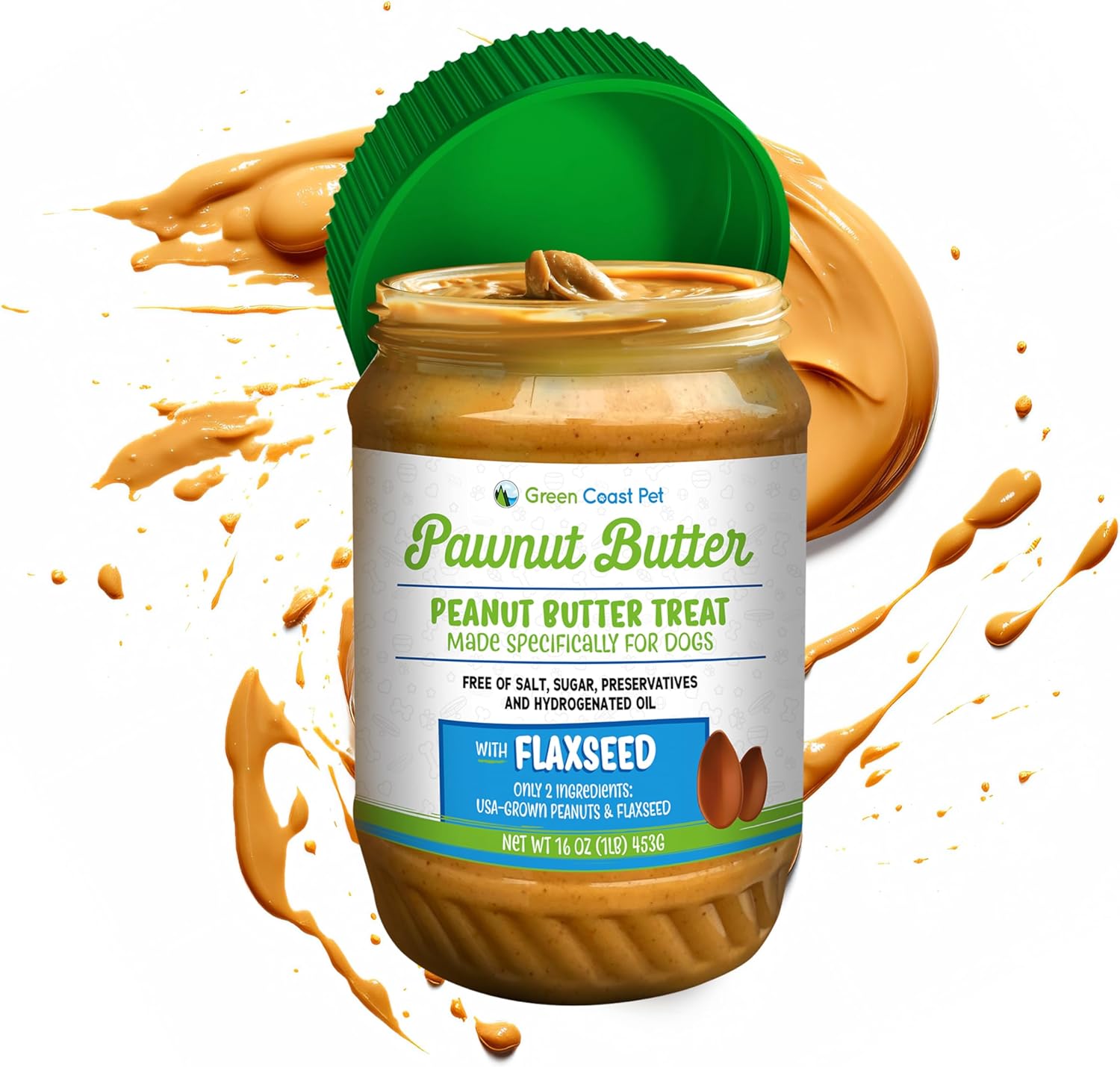 All-Natural Pawnut Butter for Dogs | Made in USA | Peanut & Flaxseed Blend