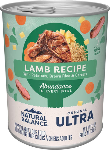 Natural Balance Original Ultra Adult Wet Dog Food, Lamb Recipe With Potatoes, Brown Rice & Carrots, 13 Ounce Can (Pack Of 12)