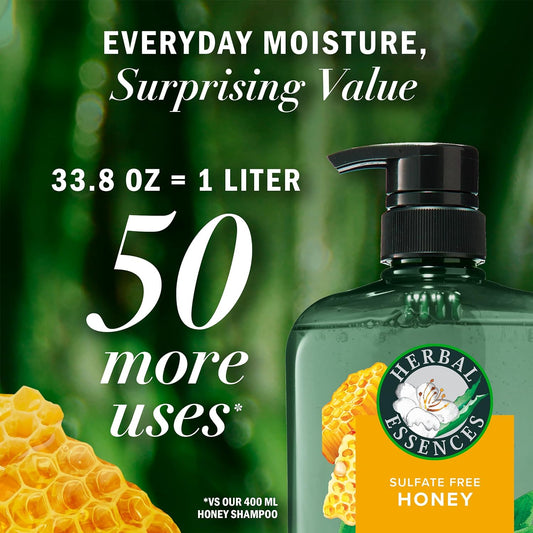 Herbal Essences Honey Daily Moisture Conditioner, Protects And Nourishes Dry Hair, Hydrating Conditioner With Certified Camellia Oil And Aloe Vera, Moisturizing And Safe For All Hair Types, 33.8Oz