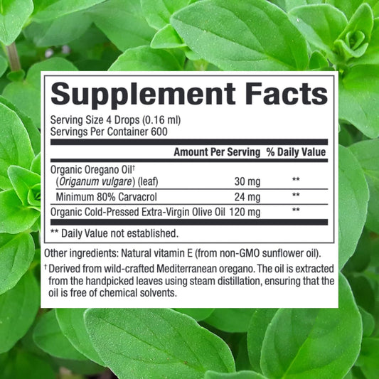 Natural Factors, Oil Of Oregano 30 Mg, 3.25 Fl Oz,For Respiratory Health, Certified Organic, 80% Carvacrol