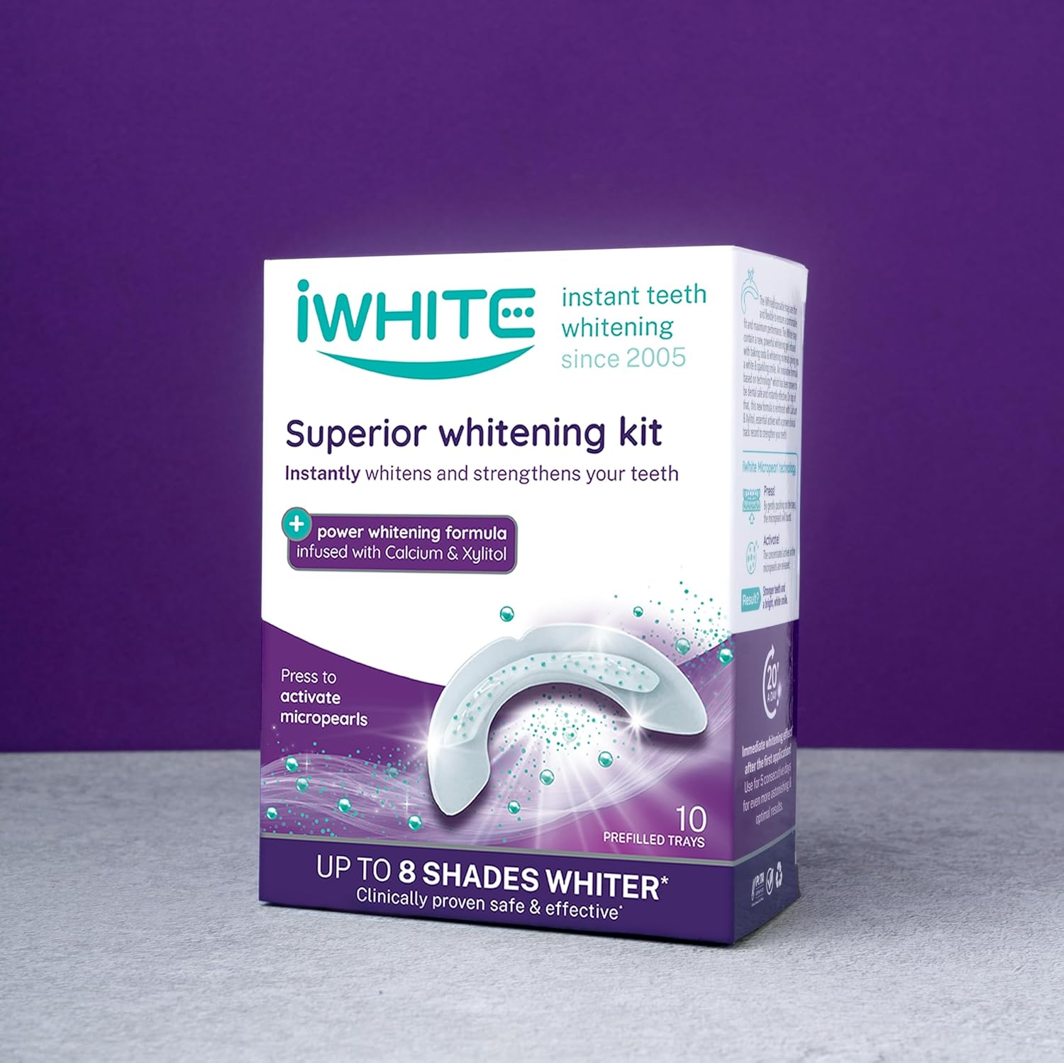 iWhite Superior Teeth Whitening Kit - 10 Trays - Professional Teeth Whitening Up to 8 Shades Lighter. Whitens and Restores Enamel - Clinically Approved - Microbeads, Calcium, and Xylitol : Amazon.co.uk: Health & Personal Care