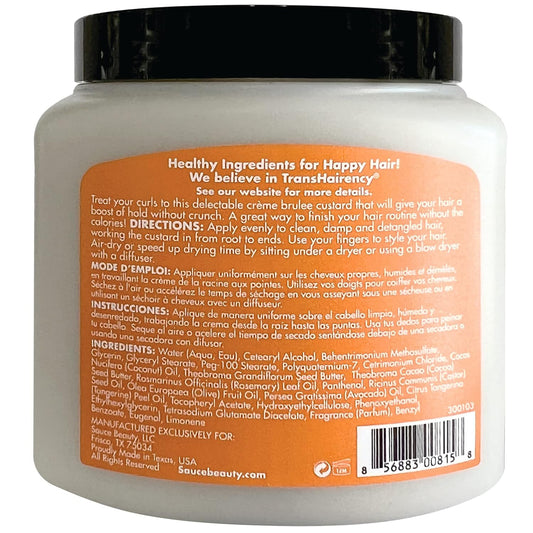 SAUCE BEAUTY Crème Brulee Curling Custard - Curl-Defining Cream for Wavy-Coily Hair - 10.5 Fl Oz Curl Enhancer w/Cocoa Butter, Coconut Oil & Tangerine Oil (Crème Brulee)