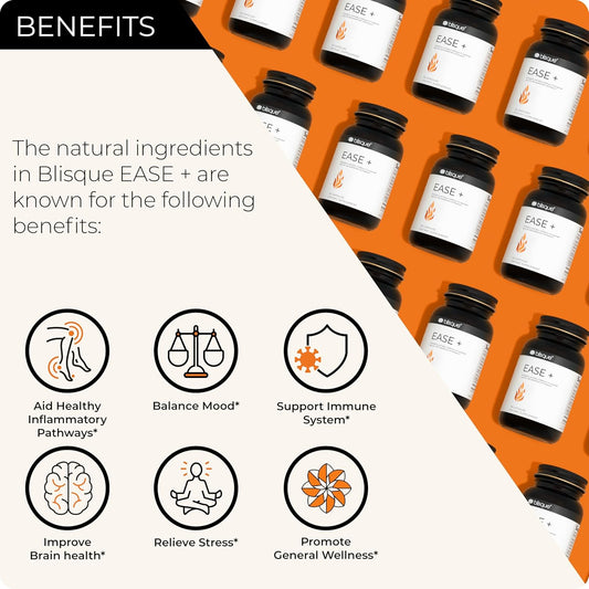 Blisque – Natural Inflammation Health Supplement Complex For Healthy Inflammatory Response | Doctor-Approved | With Turmeric Curcumin, Ginger Root, And Boswellia | 90 Capsules | Vegan And Non-Gmo