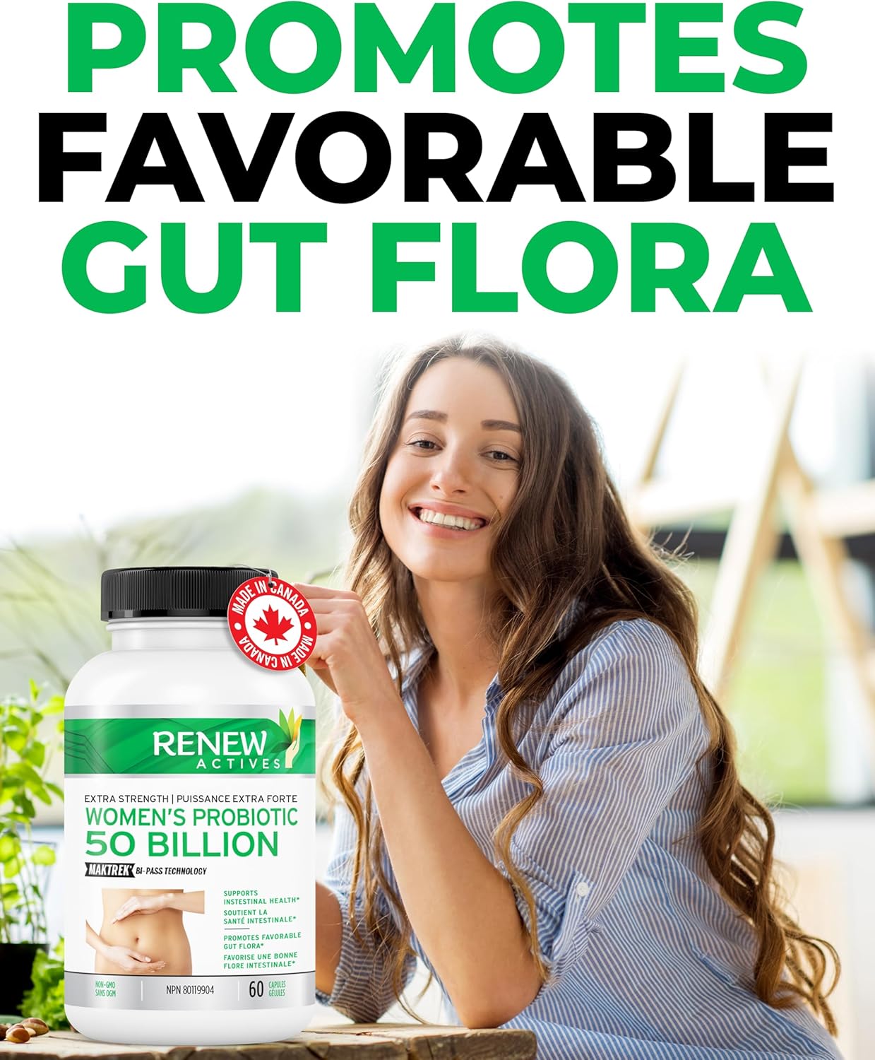 Renew Actives Probiotics For Women 50 Billion Cfu Per 2 Capsules – Maktrek Technology, 4 Probiotic Strains & Prebiotic Blend– Supports Digestion Health & Gut Flora Balance– Made In Canada– 60 Capsules : Health & Household