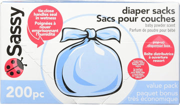 Sassy Baby Disposable Diaper Sacks, 200 Count, Packaging May Vary