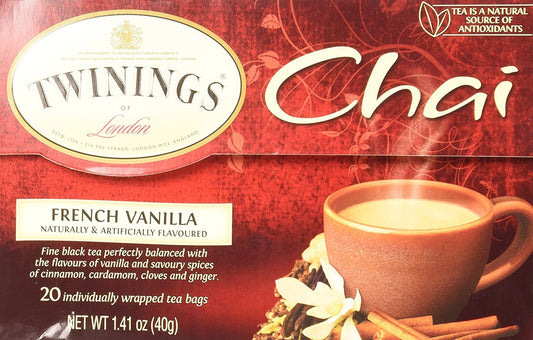 Twinings Of London French Vanilla Chai Tea Bags 1.41 Ounces - 1 Box