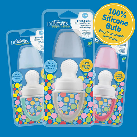 Dr. Brown'S Fresh First Silicone Feeder, Mint & Grey, 2 Count