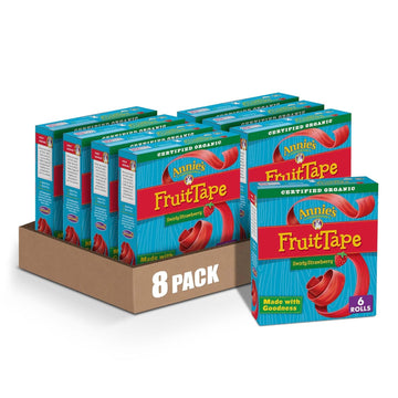 Annie'S Organic Fruit Tape, Swirly Strawberry, Non-Gmo And Organic Fruit Flavored Snacks, 6 Rolls, 4.5 Oz