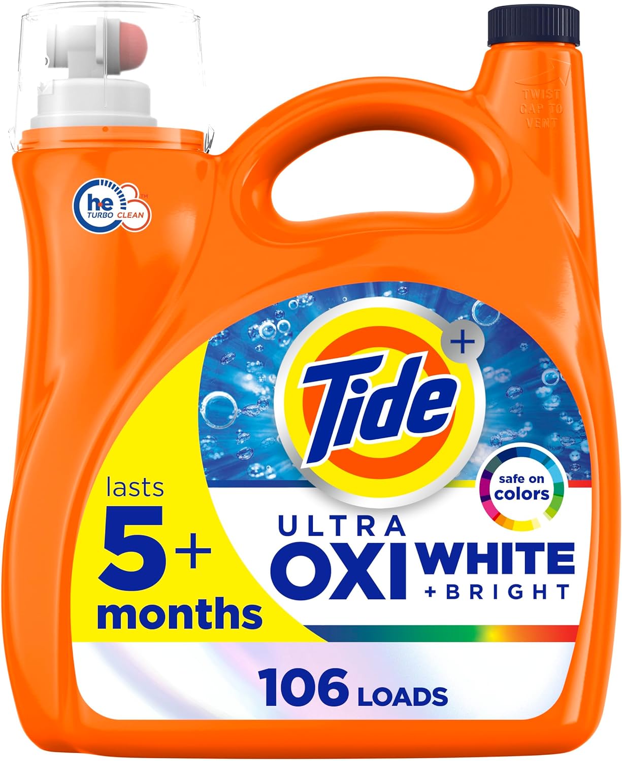 Tide Plus Ultra Oxi White And Bright Liquid Laundry Detergent, Advanced Stain Removal And Whitening Power, 149 Fl Oz, 106 Loads