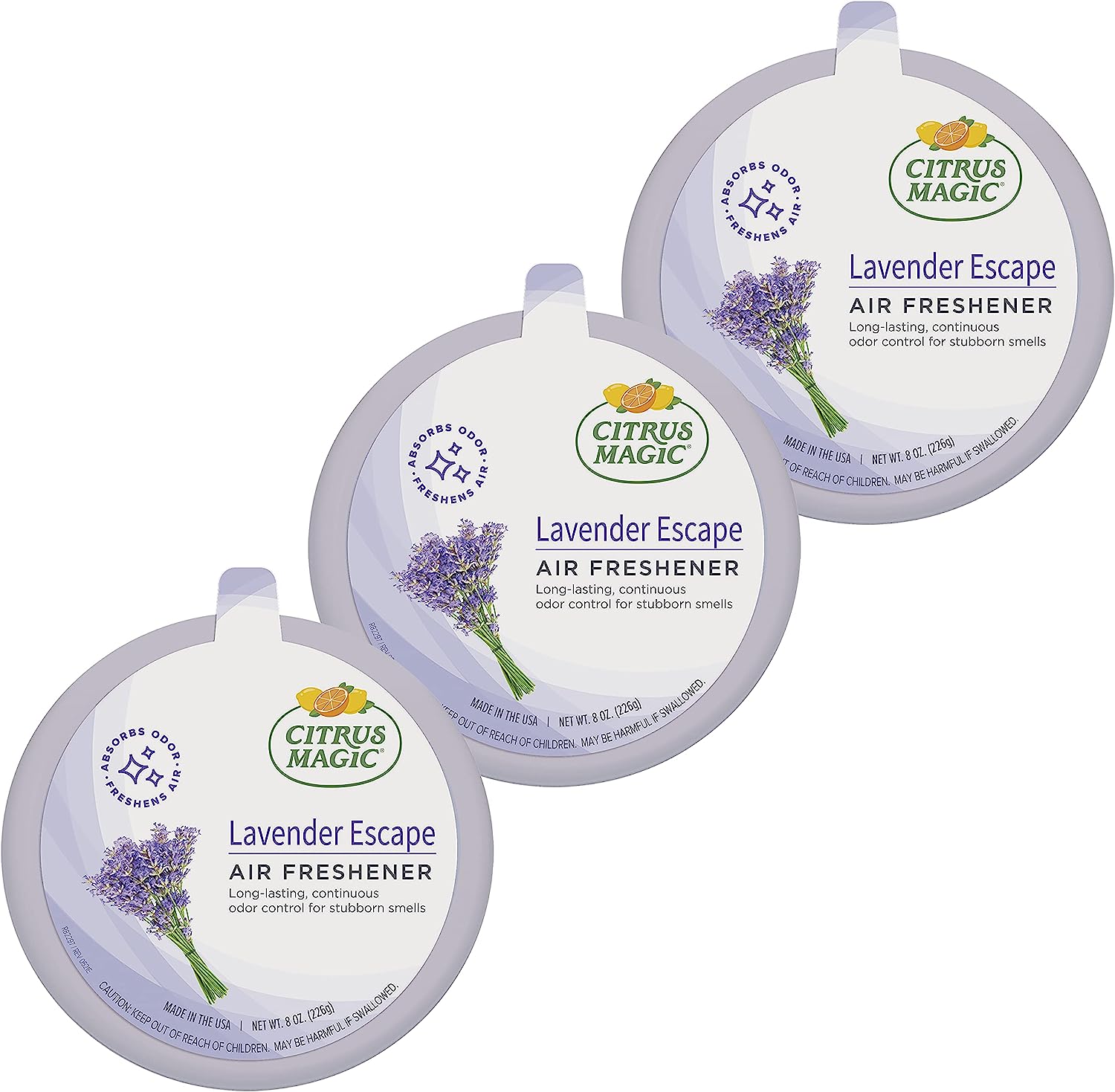 Citrus Magic Odor Absorbing Solid Air Freshener, Lavender Escape, 8-Ounce, 8 Ounce (Pack of 3), 3 Count