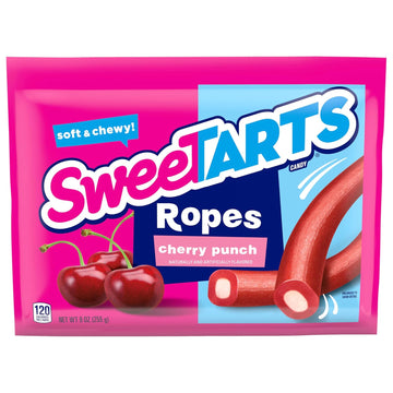 Sweetarts Ropes, Candy, Cherry Punch, Soft And Chewy, Back To School Sweet Treat, 9 Oz