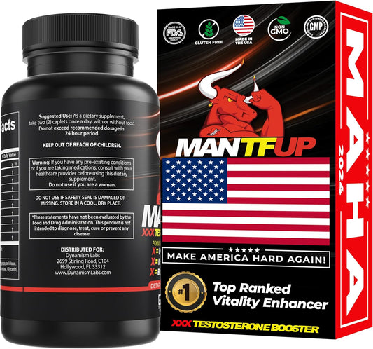 Vitality Enhancer for Men | Testosterone Booster & Natural Enhancement to Boost Men's Health, Libido, Stamina & Energy | Horny Goat Weed | Made in USA (1 Month Supply, 60 Caplets)