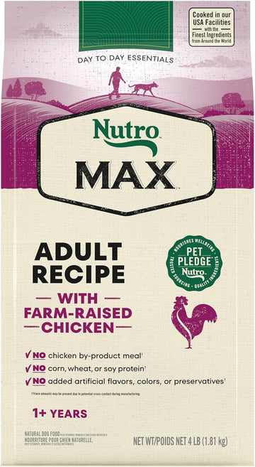 Nutro Max Adult Dry Dog Food With Farm-Raised Chicken, 4 Lb. Bag