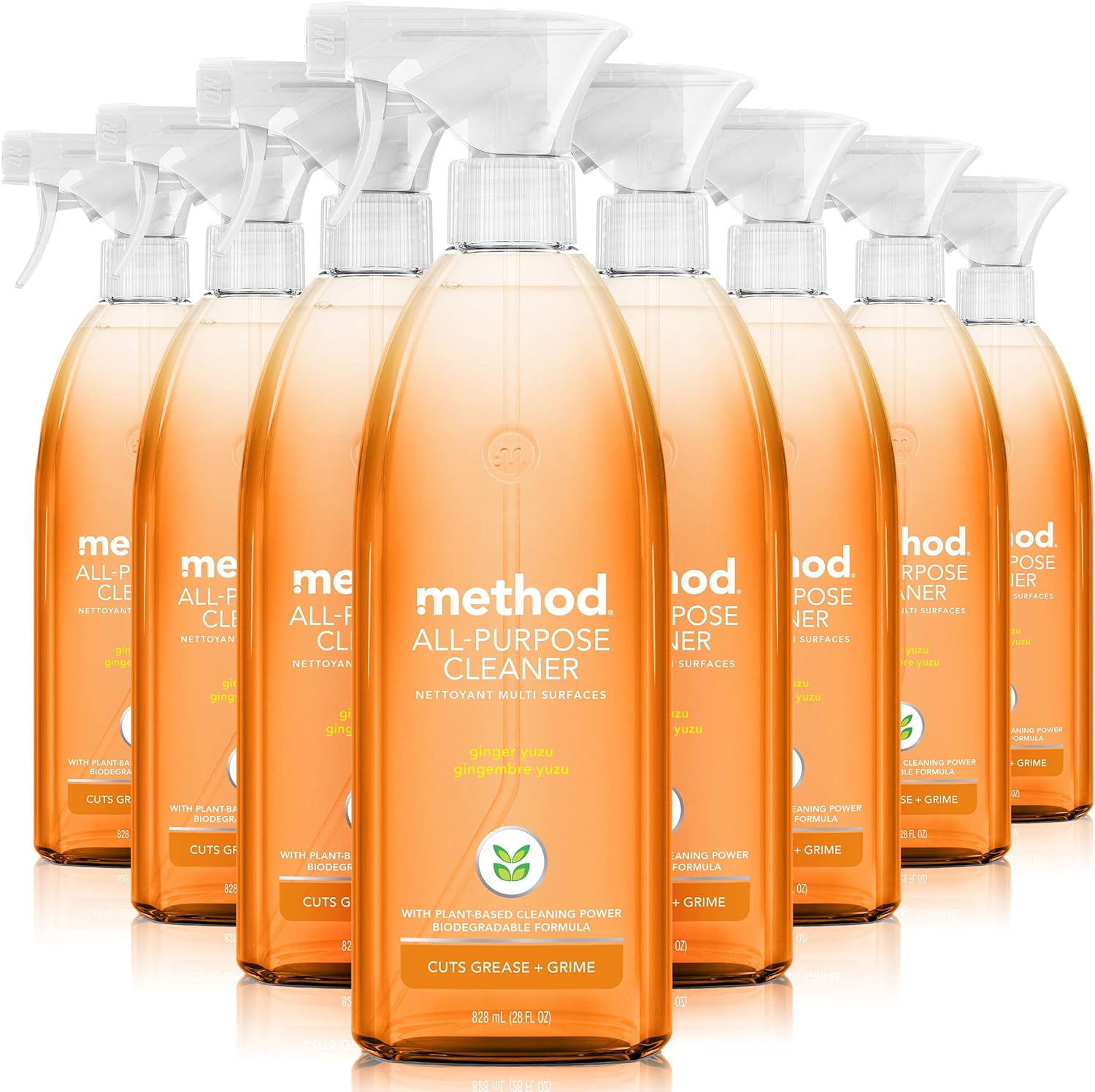Method All-Purpose Cleaner Spray, Ginger Yuzu, Plant-Based and Biodegradable Formula Perfect for Most Counters, Tiles, Stone, and More, 28 oz Spray Bottle, (Pack of 1)