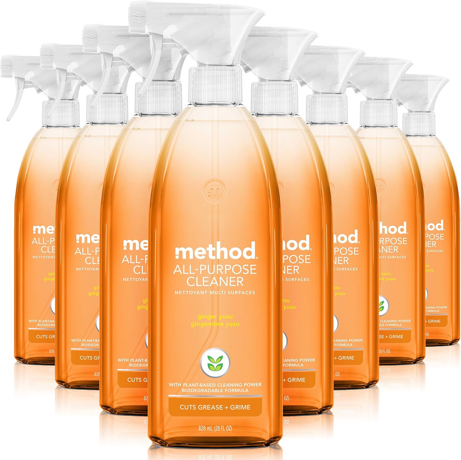 Method All-Purpose Cleaner Spray, Ginger Yuzu, Plant-Based And Biodegradable Formula Perfect For Most Counters, Tiles, Stone, And More, 28 Oz Spray Bottle, (Pack Of 1)
