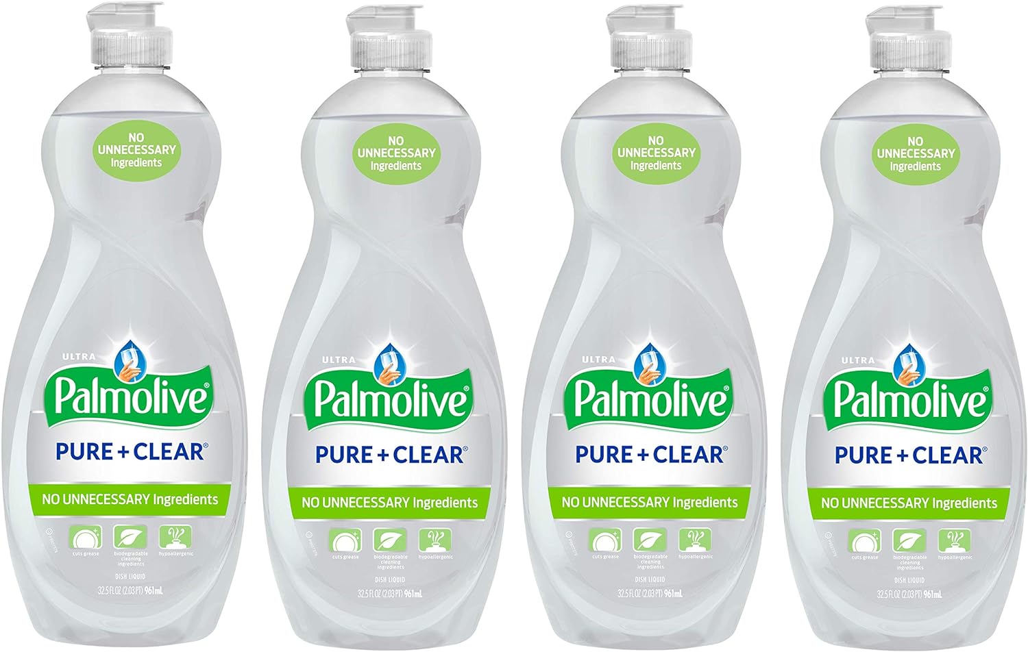 Palmolive Ultra Liquid Dish Soap, Pure and Clear, 4 Count