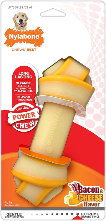 Nylabone Power Chew Rawhide Knot Chew Bone Bacon & Cheese Large/Giant (1 Count)