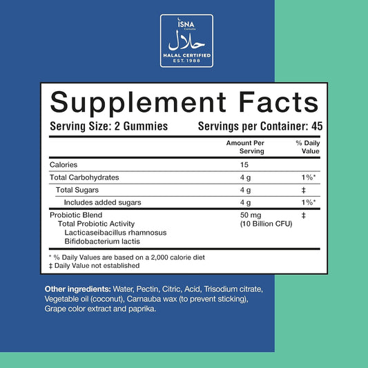 Noor Vitamins Halal Sugar Free Fiber Gummies for Adults with Prebiotic Fiber for Adults; Non-GMO, Vegan Friendly, Gelatin Free, Soluble High Fiber Gummy for Adults, Halal Vitamins - 90 Count