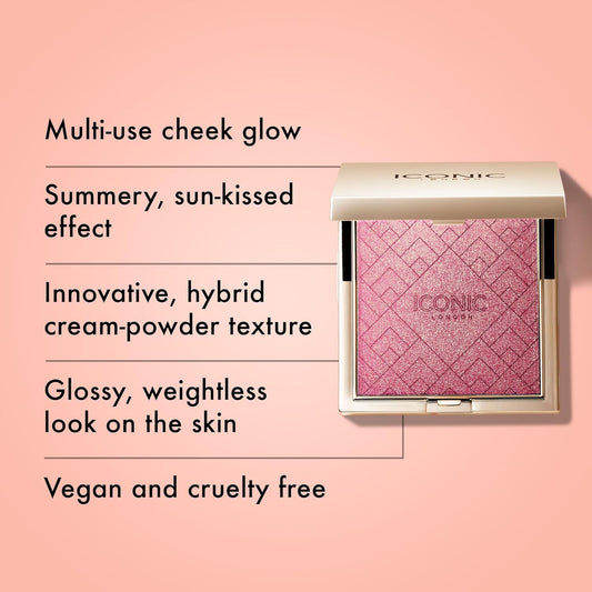 Iconic London Kissed By The Sun Multi-Use Cheek Glow Illuminator | Highlighter Makeup, Blush, Play Time, 5 G (Pack Of 1)