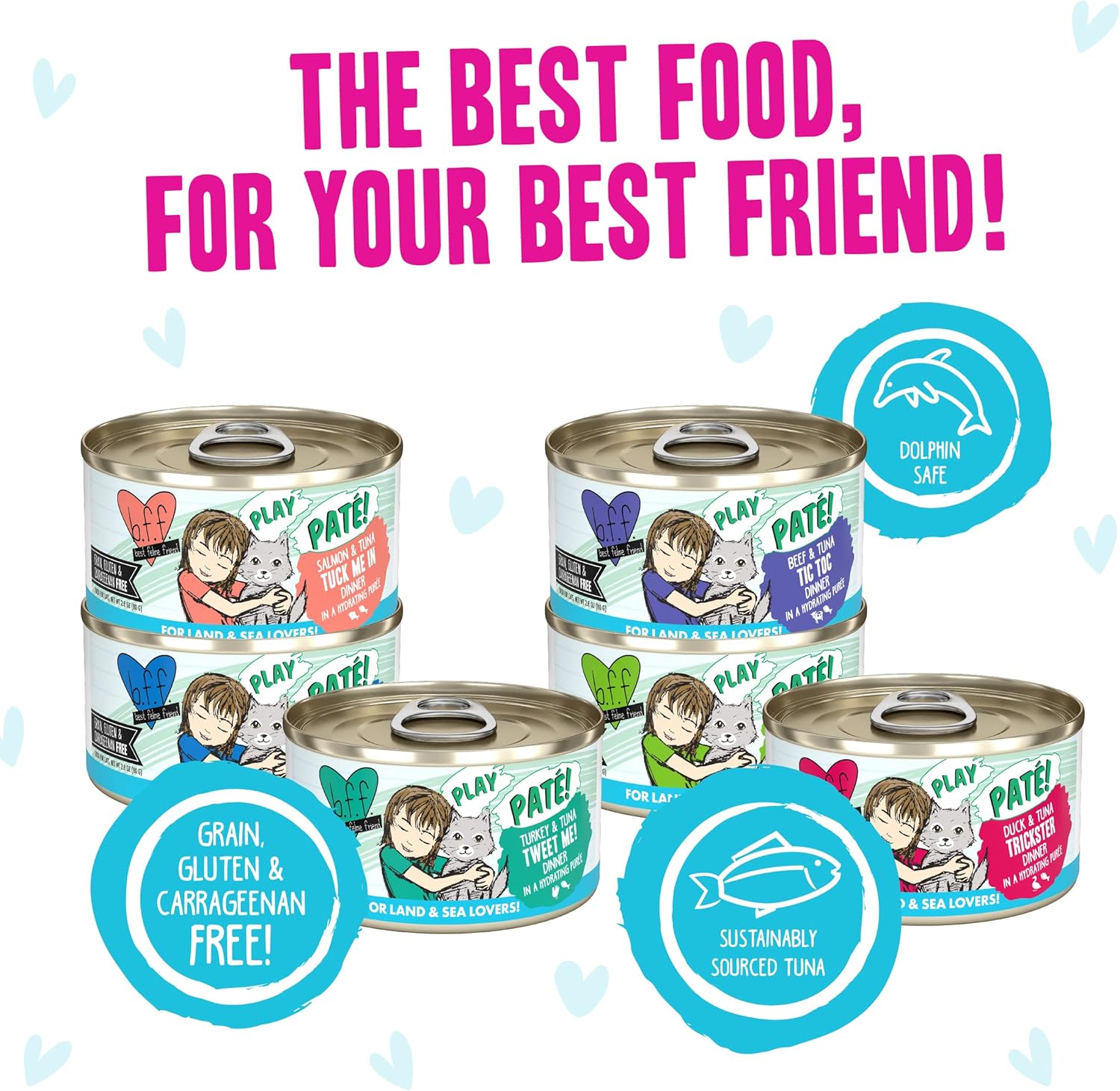 Weruva B.F.F. PLAY - Best Feline Friend Paté Lovers, Aw Yeah!, Blue Paté Buffet Variety Pack, 2.8oz Can (Pack of 18) : Pet Supplies