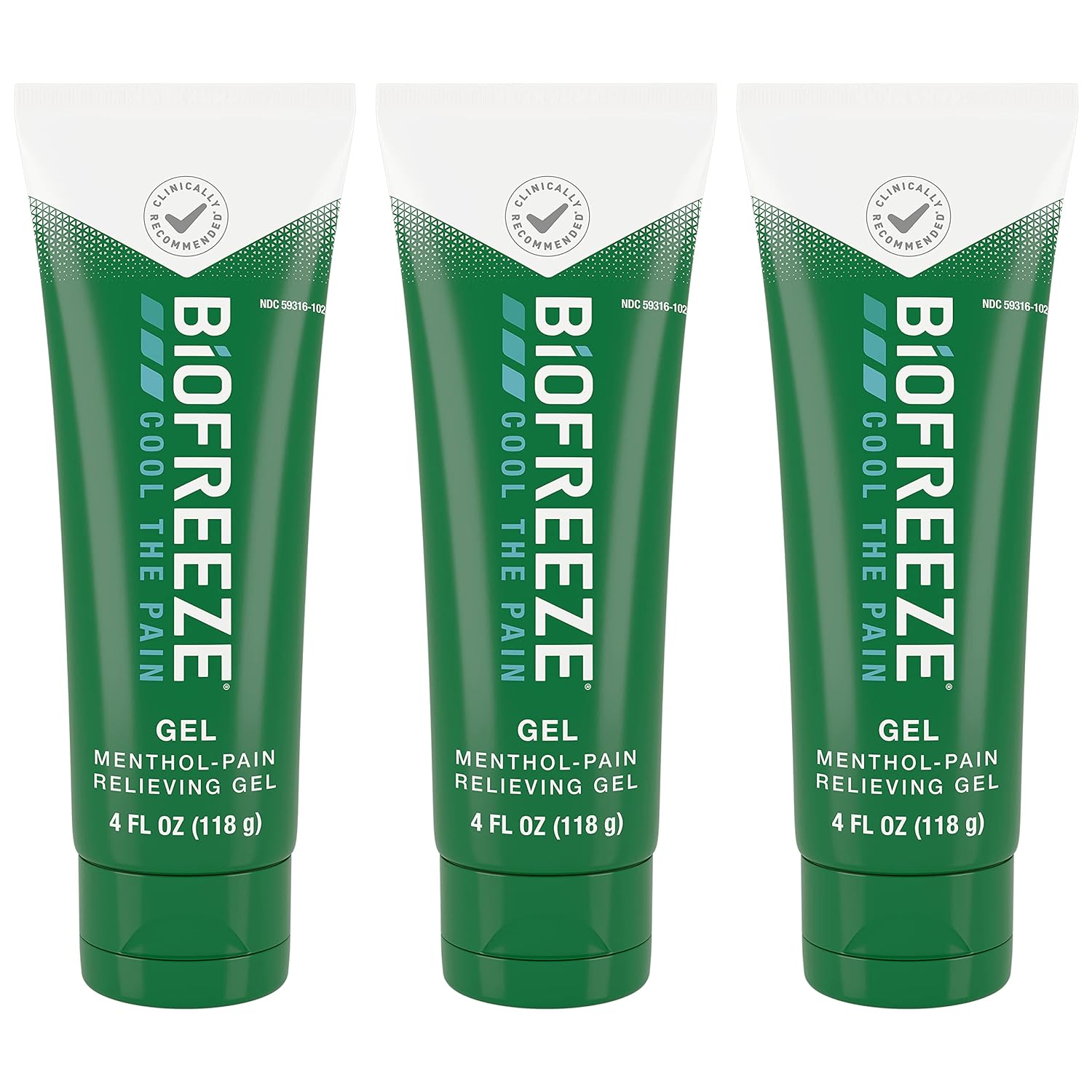 Biofreeze Pain Relief Gel, Arthritis Pain Reliver, Knee & Lower Back Pain Relief, Sore Muscle Relief, Neck Pain Relief, Pharmacist Recommended, FSA Eligible, 3 Pack (4 FL OZ Biofreeze Menthol Gel)