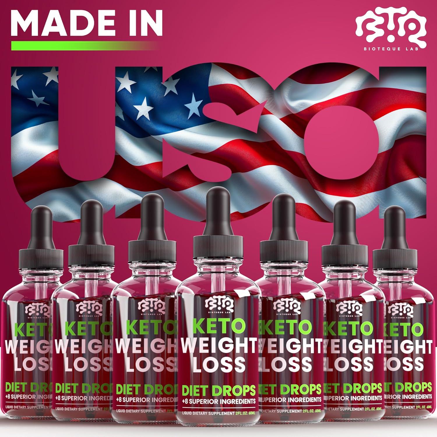 Keto Weight Loss Diet Drops, Natural Appetite Suppressant, Fat Burner For Women And Men With Apple Cider, Green Coffee Bean Extract, Cinnamon, Cayenne Pepper Metabolism Booster : Health & Household
