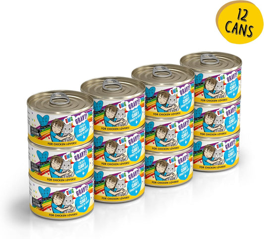 Weruva B.F.F. Omg - Best Feline Friend Oh My Gravy!, Chicken Cloud 9 With Chicken In Gravy, 2.8Oz Can (Pack Of 12)