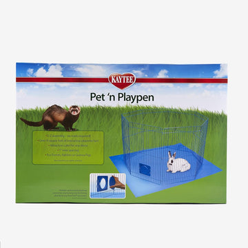 Kaytee Pet-N-Playpen With Mat For Pet Rabbits, Guinea Pigs, Ferrets Or Other Small Animals