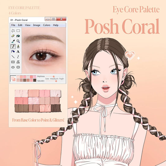 Espoir Eye Core Palette #1 Posh Coral | 12 Versatile Colors For Various Uses | Spring Warm Tone Eyeshadow Palette With Coral-Based Shades For A Vibrant Eye Makeup Look