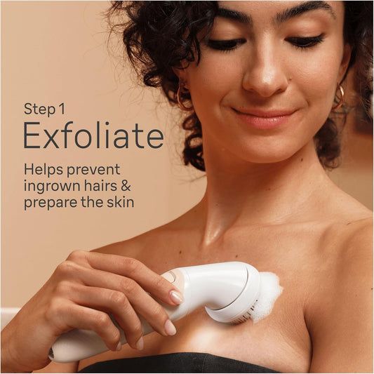 Braun Silk-Épil 9 Flex Skinspa, Epilator With 360° Flexible Head For Easy Hair Removal, Wet & Dry, Lasting Smooth Skin, All-In-One Kit, With Body Mini Shaver, Ses9-481 3D, White/Gold