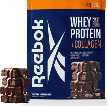 Reebok Whey Protein Powder + Collagen Peptides | 25G Protein With 9 Essential Amino Acids | Muscle Recovery, Joint & Gut Support | Informed-Sport Certified | Reebuild Vanilla Ice Cream Flavor, 1.3 Lb