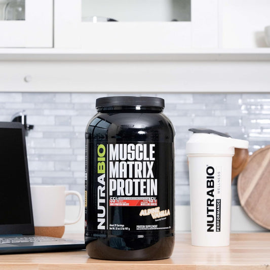 Nutrabio Muscle Matrix Protein Powder - 25G Of Protein Per Scoop - Whey Isolate And Micellar Casein Combo For Fast And Slow Release - Dutch Chocolate - 2 Pounds, 28 Servings
