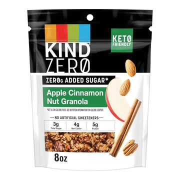 Kind Zero Added Sugar Granola, Apple Cinnamon Nut, Healthy Snacks, Gluten Free (Pack Of 1)