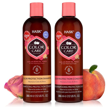 Hask Color Protection Shampoo And Conditioner Set For Colored Hair, Award Winning, Color Safe, Vegan, Gluten & Sulfate Free, Paraben & Cruelty Free - 24 Fl Oz Each