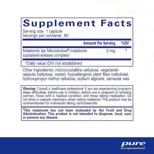 Pure Encapsulations Melatonin-Sr - Extended Release Melatonin - Supports Restful Sleep* - Sleep Supplement - Gluten Free & Vegan - 60 Capsules