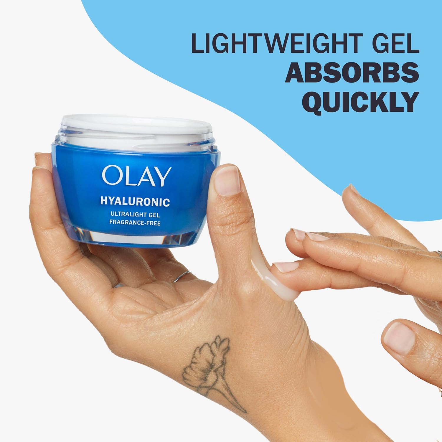 Olay Hyaluronic Acid + Peptide 24 Gel Face Moisturizer, 1.7 oz Hydrating Face Gel Moisturizer for Dry Skin with Hyaluronic Acid and Niacinamide : Beauty & Personal Care