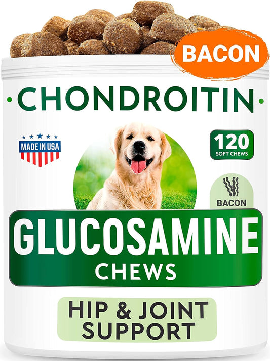 Hemp Treats + Glucosamine Dog Chews Bundle - Natural Joint Pain Relief Supplement - Hemp Oil, Chondroitin W/Msm, Omega 3 - Advanced Hip & Joint Support Formula - 120 + 120 Chews - Made In Usa